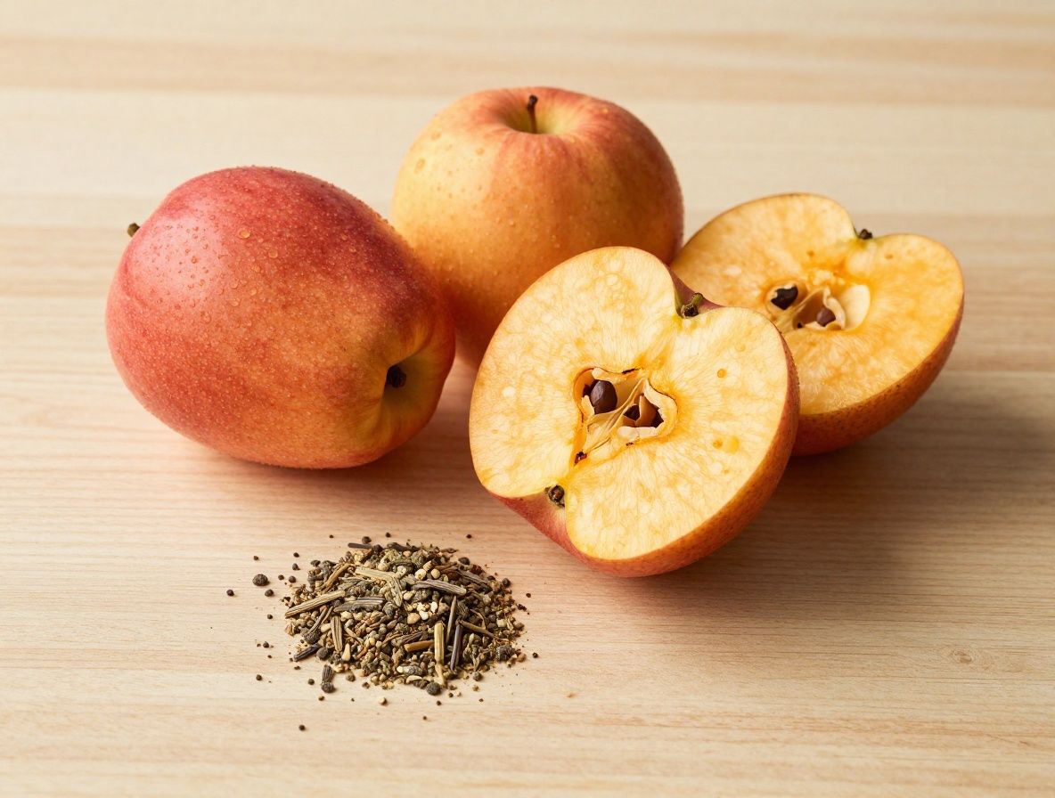 Cuenco con frutos del bosque frescos, semillas y hierbas aromáticas sobre una superficie de madera clara, representando nutrición equilibrada